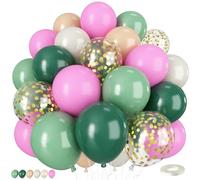 Palloncini in lattice verde salvia e rosa, 50 pezzi, 30 cm, stile bohémien, con retro verde salvia, rosa, sabbia, bianco, nude, per baby shower, foreste, safari, decorazioni per feste di compleanno