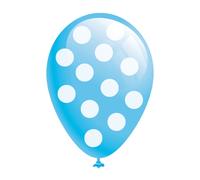 Palloncini Lattice Azzurro Pastello Stampato a Pois Tondi 5"/13 cm - Cf. 100