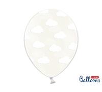 Palloncini lattice monocolore High Quality 11" Cm. 30 Nuvolette Trasparenti Crys