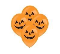 Palloncini LED a forma di zucca, decorazione Halloween, 4 pezzi, arancione-nero