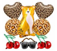 Palloncini Leopardato,4D Palloncini Foil da Leopardato | 8 Pezzi palloncini di leopardo, decorazione di compleanno ghepardo, Decorazioni Festa, per Giungle Tema Festa Compleanno