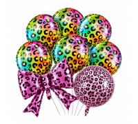 Palloncini Leopardato,4D Palloncini Foil da Leopardato（rosa） | 8 Pezzi palloncini di leopardo, decorazione di compleanno ghepardo, Decorazioni Festa, per Giungle Tema Festa Compleanno