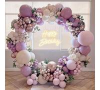 Palloncini Lilla Decorazioni Compleanno, Kit Arco Palloncini - Palloncini Viola, Rosa, Bianco Sabbia, Oro Rosa, Arco di Palloncini per Battesimo Bimba, Matrimonio, Prima Comunione, Baby Shower