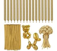 Palloncini lunghi modellabili, 100 pezzi, 260Q, in lattice, dorati, torcenti, magici, a forma di animale, per compleanni, matrimoni, feste per bambini