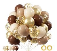 Palloncini Marroni, 62 pezzi Palloncini Compleanno Marroni Beige, Palloncino Marrone Beige Dorato Bianco Sabbia per Compleanno Baby Shower Prima Comunione Battesimo Bimbo Gender Reveal Decorazioni