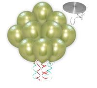 Palloncini metallici per padrino, 30,5 cm, per compleanni, matrimoni, anniversari, feste, decorazioni per feste e festival, articoli decorativi per uso domestico, 10 m, colore: verde mela, confezione