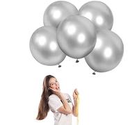 Palloncini Metallico D'argento Lattice Palloncino Festa 46CM 5Pezzi Kit Palloncini,elio e aria per Palloncini,per Fidanzamento,Matrimonio,San Valentino,Compleanno,Baby Shower,Decorazioni di Nozze