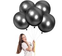 Palloncini Metallico Nero Lattice Palloncino Festa 46CM 5Pezzi Kit Palloncini,elio e aria per Palloncini,per Fidanzamento,Matrimonio,San Valentino,Compleanno,Baby Shower,Decorazioni di Nozze