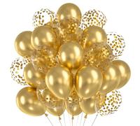 Palloncini metallizzati oro, 60 palloncini a elio dorati con coriandoli, palloncini in lattice per Capodanno e Silvestro, palloncino da 30 cm per matrimonio d'oro, compleanno, San Valentino