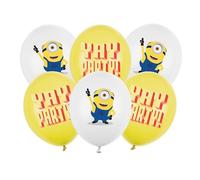 Palloncini Minions, 30 cm, set da 6 pezzi, per elio o aria, palloncini in lattice, decorazione per feste di compleanno con Mel & Yay, motivo per feste di compleanno dei bambini, set di palloncini per