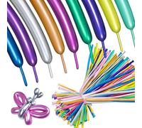 Palloncini Modello, Palloncini Lunghi, Palloncini Metallici Magici, Palloncino per Creare Forme, per Feste Palloncino Lungo, Compleano Decorazioni, Matrimonio,Anniversari(Metallic) (Vari colori)