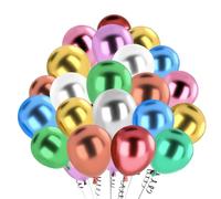 Palloncini Multicolore Metallizzati,100 Pezzi 12 Pollici Multicolore Metallizzati Opaco Cromati In Lattice ad Elio per Feste di Compleanno Atrimonio Laurea Addio Nubilato Anniversario Decorazioni