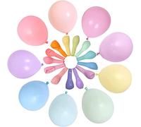 Palloncini multicolore pastello 30 pezzi in lattice da 5" (3 pezzi per colore, 10 colori) con palloncino di ricambio e nastro, palloncini arcobaleno per feste, compleanni, matrimoni, celebrazioni