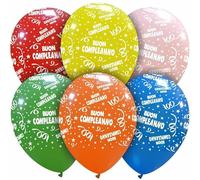 Palloncini Multicolore Stampati 20 pz, 100% Lattice, Biodegradabili, Compleanno, Feste, Bambini (Palloncini Compleanno Multicolore)