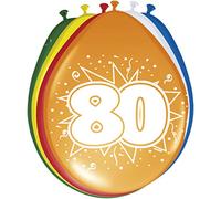 Palloncini multicolori 80 anni - 8 pezzi