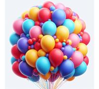 Palloncini multicolori da 25,5 cm con nastro per palloncini da 10 metri arcobaleno decorazione per feste di matrimonio, arcobaleno, decorazioni per feste di compleanno, palloncini color arcobaleno, confezione da 50