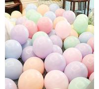 Palloncini multicolori pastello 100 pezzi in lattice da 5" (10 pezzi per colore, 10 colori) con palloncino di ricambio e nastro, palloncini arcobaleno per feste, compleanni, matrimoni, celebrazioni