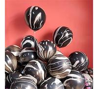 Palloncini neri colorati 12 pollici 30 pezzi palloncini colorati arcobaleno agata marmo palloncini Tie Dye effetto vortice per compleanno matrimonio baby shower hippie feste decorazioni forniture