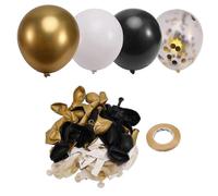 Palloncini neri e oro, 67 palloncini da 12 pollici neri, bianchi e oro con coriandoli adatti per il