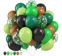 Palloncini neri verde scuro, 60 palloncini verdi per il caffè, per compleanno, 12 pollici, in lattice verde, con elio e coriandoli, per compleanno, matrimonio, festa di sposa, laurea, decorazione per