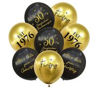Palloncini Nero e Oro per il 50° Compleanno, Buon Compleanno in Tedesco, Uomini Donna