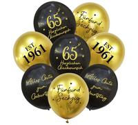 Palloncini Nero e Oro per il 65° Compleanno, Buon Compleanno in Tedesco, Uomini Donna