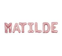 Palloncini nome Matilde, kit scritto con lettere Rosa altezza 35cm