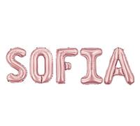 Palloncini nome Sofia, kit scritto con lettere Rosa altezza 35cm