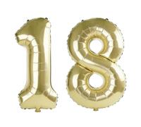 Palloncini numerati 18 da 100 cm per decorazioni per feste di 18° compleanno, 0-100 palloncini digitali n. 18 color oro champagne per ragazze, ragazzi e figli, palloncini con numero in lamina di elio