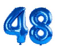 Palloncini numerati 48 da 100 cm per decorazioni per feste di 48° compleanno, da 0 a 100 palloncini digitali grandi n. 48 blu scuro per donne, uomini e madri, palloncini in lamina di elio per