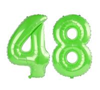 Palloncini numerati 48 da 100 cm per decorazioni per feste di 48° compleanno, da 0 a 100 palloncini digitali grandi n. 48 verde frutta per donne, uomini e madri, palloncini in lamina di elio per