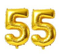 Palloncini numerati 55 da 100 cm per decorazioni per feste di 55° compleanno, 0-100 palloncini digitali grandi in oro n. 55 per donne, uomini e madri, palloncini in lamina di elio per anniversario di