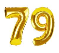 Palloncini numerati 79 da 100 cm per decorazioni per feste di compleanno da 0 a 100 palloncini digitali grandi n. 79 oro per donne, uomini e nonni, palloncini in lamina di elio per anniversario di