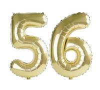 Palloncini numerati da 100 cm per decorazioni per feste di 56° compleanno, 0-100 palloncini digitali n. 56 color oro champagne per donne, uomini e madri, palloncini con numero in lamina di elio per