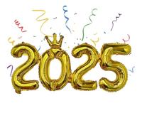 Palloncini numerati in alluminio 2025 - Decorazioni per Capodanno, palloncini per celebrazioni | per matrimoni, eventi di vacanza, riunioni con amici e feste, crea momenti