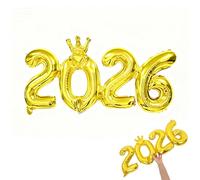 Palloncini numerici 2026 oro XL decorazioni feste Capodanno 4 pezzi grandi numeri foil riutilizzabili per compleanno addobbi festa pensione eventi fotografici