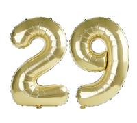 Palloncini numerici da 100 cm per decorazioni per feste di 29° compleanno, 0-100 palloncini digitali n. 29 color oro champagne per donne, uomini e lei, palloncini con numero in lamina di elio per