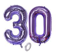 Palloncini numero 30 palloncini viola palloncini 30 compleanno ragazze Decorazione palloncino foil 30 numero viola XXXL 40" pallone gonfiabile 30 anni compleanno ragazze Decorazione