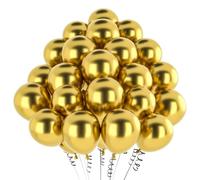 Palloncini Oro Metallizzati,50 Pezzi 12 Pollici Oro Metallizzati Opaco Cromati In Lattice ad Elio per Feste di Compleanno Atrimonio Laurea Addio Nubilato Anniversario Decorazioni