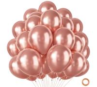 Palloncini Oro Rosa, 100 Pezzi Palloncini Compleanno Oro Rosa Metallizzati, Palloncino Elio Per Compleanno Anniversario Fidanzamento Matrimonio Baby Shower Battesimo Feste Decorazioni, 12 Pollici