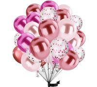 Palloncini Oro rosa 30 Pezzi,12 Pollici Palloncini Metallizzati in Lattice, Palloncini Coriandoli per Compleanno Matrimonio Anniversario Baby Shower Laurea Decorazione
