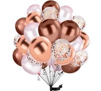 Palloncini Oro rosa Rosa 30 Pezzi,12 Pollici Palloncini Metallizzati in Lattice, Palloncini Coriandoli per Compleanno Matrimonio Anniversario Baby Shower Laurea Decorazione
