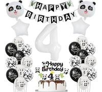 Palloncini panda 4 anni compleanno ragazzo ragazza decorazioni, panda palloncini 4 anni ragazzo ragazza decorazioni 4 anni compleanno per bambini, decorazioni 4 anni compleanno a tema panda