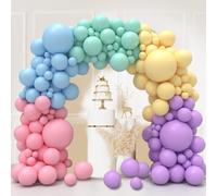 Palloncini Pastello, 130 pezzi Kit Arco Palloncini Pastello Multicolore Arcobaleno, 18 12 10 5 Pollici Ghirlanda, Palloncini Compleanno Matrimonio Baby Shower Festa Decorazioni