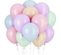 Palloncini pastello, palloncini colorati, colori assortiti, rosa pastello, blu, viola, palloncini per feste di compleanno, decorazioni per feste di compleanno, 60 pezzi, 12 pollici, nudo verde elio,