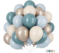 Palloncini Pavone Blu Bianco, 60 Pezzi Palloncini Compleanno Blu Retrò Beige Oro, Champagne Oro Bianco Azzurro Lattice Palloncino Per Compleanno Matrimonio Anniversario Baby Shower Feste Decorazioni