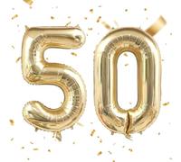 Palloncini per 50° compleanno, decorazione per 50° compleanno, decorazione per 50° compleanno, uomo e donna, palloncini in pellicola, decorazione per compleanno, uomo e donna, numero di palloncini per