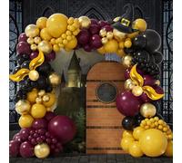 Palloncini per Compleanno Wizard 140 Pezzi Palloncino Mago Palloncini Bordeaux Gialli Oro Nero per Bambini Compleanno, Wizard Party, Baby Shower Decorazione