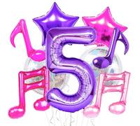 Palloncini per Festa Disco,9 PCS Palloncini Disco,palloncino a forma di note musicali,Palloncino Numero 5,Decorazioni per Feste Musicali per Discos Festa da Ballo Concerti Compleanno Addobbi Matrimoni
