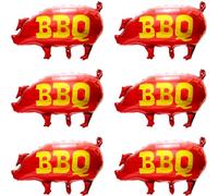 Palloncini per feste di compleanno, barbecue, picnic, cucina, fast food, snack, confezione da 6 simpatici animali della fattoria, zoo, barbecue, palloncini per matrimoni, baby shower, matrimoni
